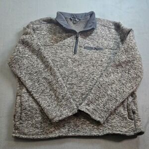 Eddie Bauer 1/4 Zip Pullover Sweater Fleece Gray Heathered Mens Size 2x XXL